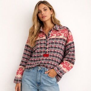 We The Free Arizona Sky Floral Jacquard Pullover SZ Small Western Boho EUC